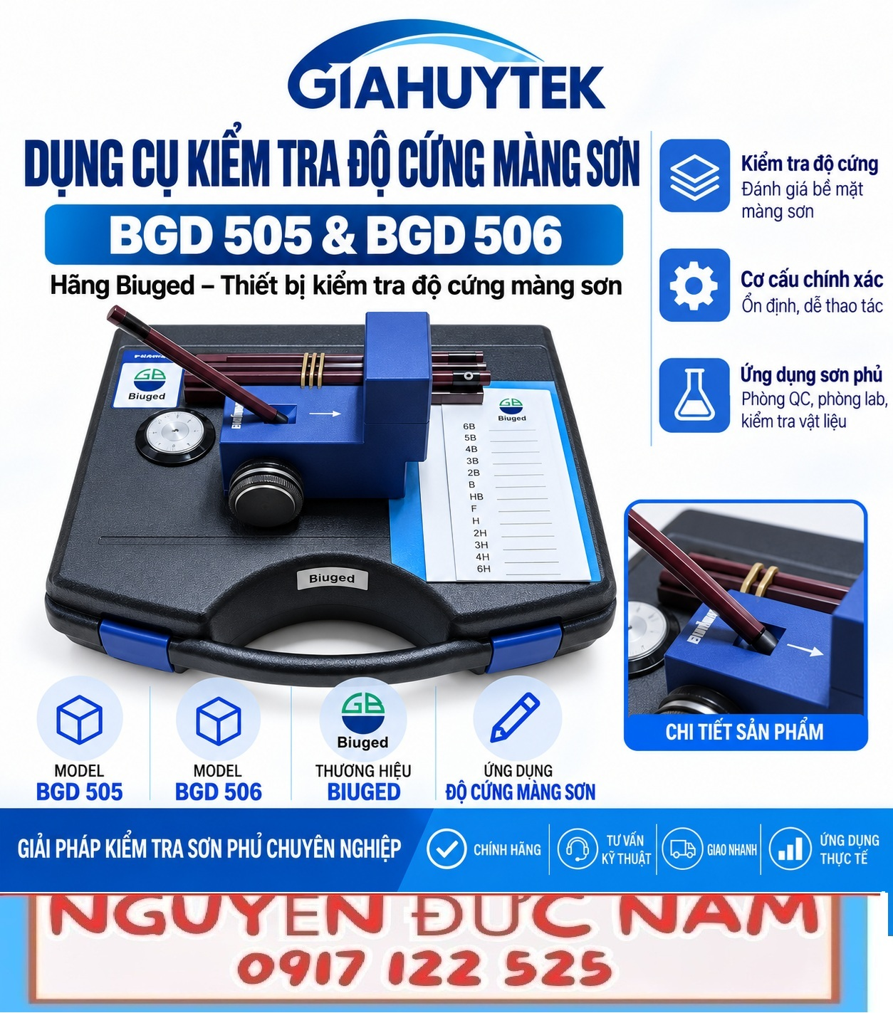 Dụng cụ kiểm tra độ cứng màng sơn Biuged BGD 505 và BGD 506